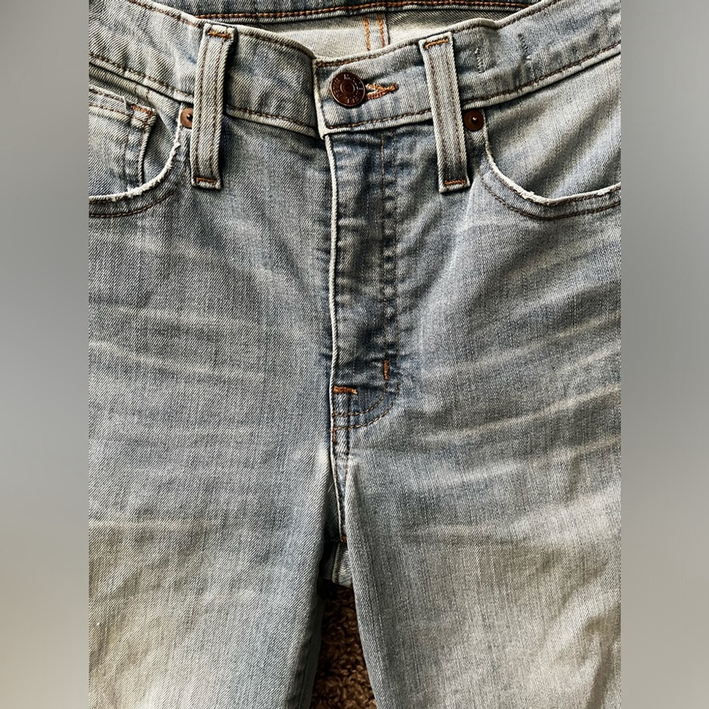 Madewell 9” High Rise Skinny Jeans, Light Wash, Frayed Bottoms, SZ: 25 - Picture 7 of 12